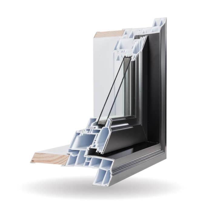 Hybrid PVC / Aluminum Casement Windows in Black